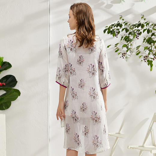 丁摩 苎麻印花衬衫连衣裙DB299 商品图3