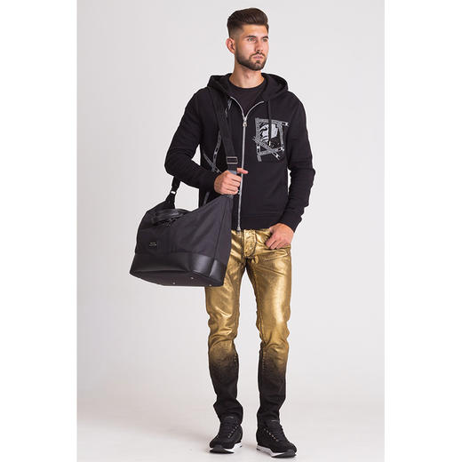 VERSACE JEANS 范思哲 男士卫衣 拉链带帽 黑色 V800877 VJ00400 V1008 商品图2