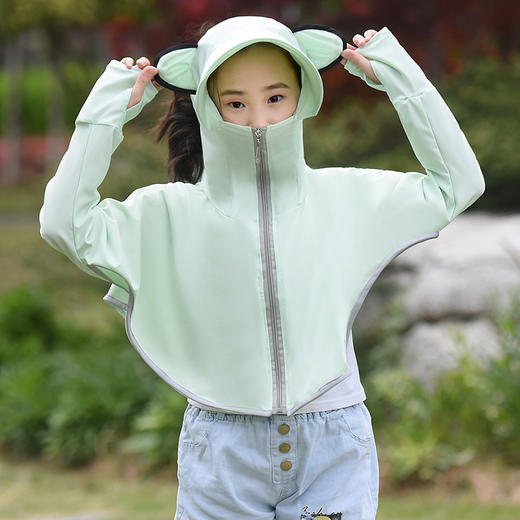 2021新款儿童防晒衣女冰丝防晒服夏季户外骑车衫遮阳服亲子薄款长袖皮肤衣 商品图3