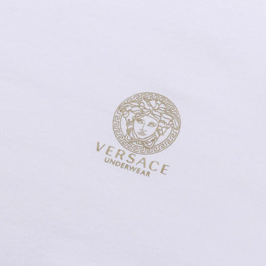 VERSACE 范思哲 男士棉氨纶美杜莎徽标印花圆领长袖T恤 白色 AUU01007 A232741 A1001 商品图3