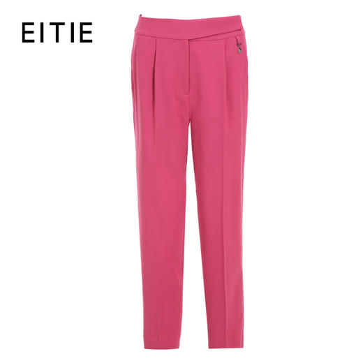 EITIE爱特爱春夏新款女装修身高腰直筒裤子小脚裤休闲6505210 商品图5