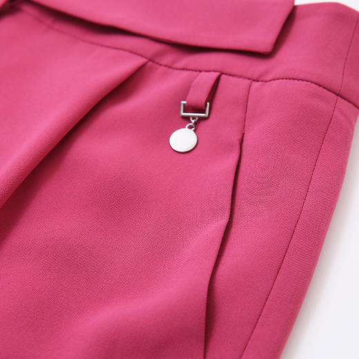 EITIE爱特爱春夏新款女装修身高腰直筒裤子小脚裤休闲6505210 商品图8