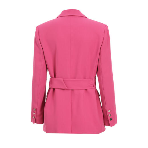 EITIE爱特爱春夏纯色西装V领修身中长款系带外套6503212 商品图5