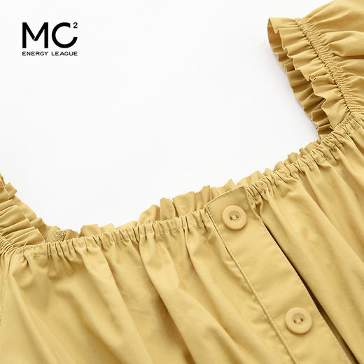 【新品】2021年夏季新款法式气质方领泡泡袖连衣裙中长款超仙气温柔风长裙 商品图2