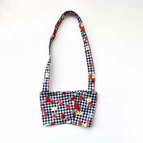 HUJI祤集手提杯套插画格纹小草莓