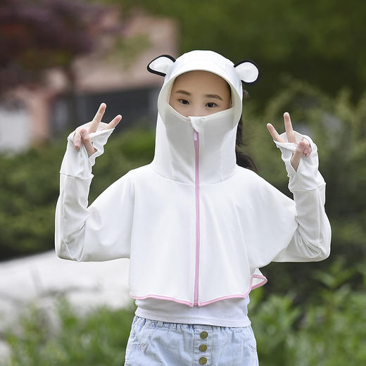 2021新款儿童防晒衣女冰丝防晒服夏季户外骑车衫遮阳服亲子薄款长袖皮肤衣 商品图2