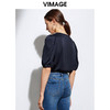 VIMAGE纬漫纪品牌女装休闲百搭V领衬衫纯色小上衣V1513108 商品缩略图3