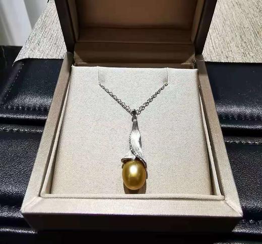 浓金色海水金珠18K金吊坠 商品图0