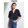 VIMAGE纬漫纪品牌女装休闲百搭V领衬衫纯色小上衣V1513108 商品缩略图4