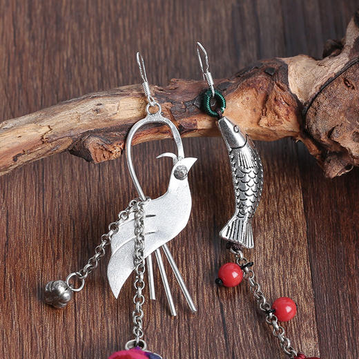 东鹤西鱼老绣耳环 / 有流苏或无流苏款 / 少量现货 商品图1