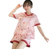 新款女神级冰丝睡衣女士夏季可爱甜美少女粉色V领仿真丝绸学生潮家居服套装 商品缩略图4