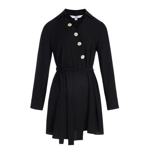 VIMAGE纬漫纪春夏季女装V领纯色长袖衬衣VA2109119 商品图3