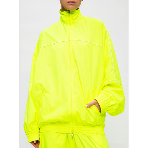 BALENCIAGA 巴黎世家 女士徽标刺绣高领外套防风服 黄绿色 643053 TJOC1 7204 商品图1
