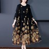 XYX9278 新款女装高端妈妈洋气过膝 网纱绣花连衣裙 商品缩略图1