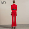 IWY/红色西装外套女开叉阔腿裤套装气质女神范时尚休闲职业装正装212026C1P3+YD 商品缩略图3