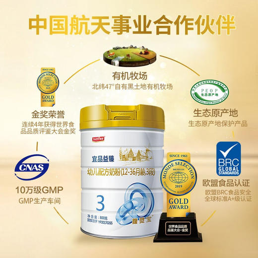 宜品益臻2段奶粉较大婴幼儿配方牛奶粉二段（6-12个月）800g 益臻2段800g【宜品】 商品图0