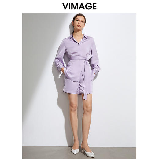 VIMAGE纬漫纪夏季新款通勤百搭显瘦纯色简约短裤女裤VA2105113 商品图0