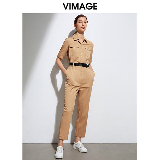VIMAGE纬漫纪品牌女装夏款帅气工装显瘦高腰长裤连体裤VB2107156 商品图3