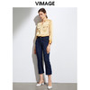 VIMAGE纬漫纪品牌女装百搭显瘦修身弹力九分牛仔裤VA2105119 商品缩略图1