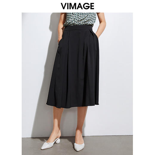 VIMAGE纬漫纪夏季新款女装百搭包臀半身裙VB2106102 商品图5