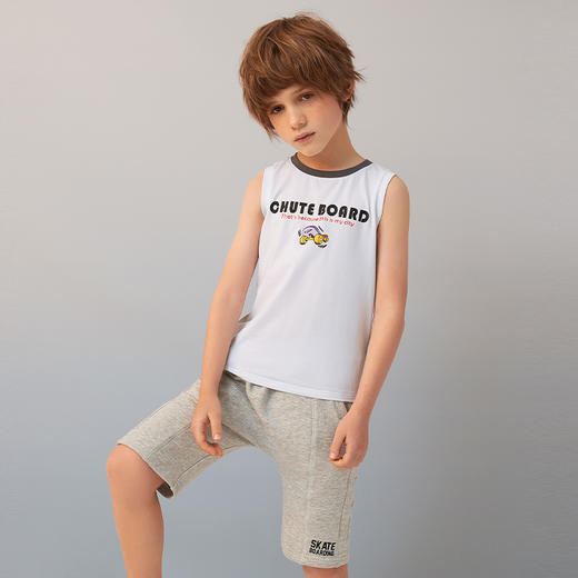 【纯棉薄款男童背心】夏季新品男童圆领无袖背心薄款棉质运动上衣 商品图2