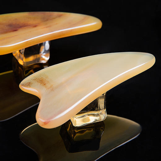 养瑞和丨牛角刮痧板··面部/眼部/头部·扇形拔经棒·五齿梳·刮痧板·牛角按摩梳 商品图3