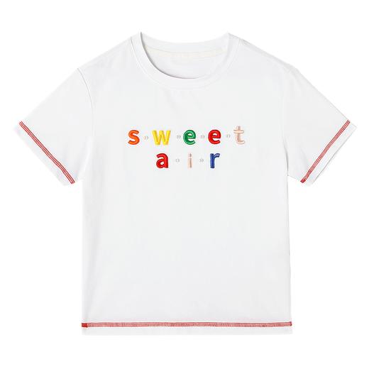 【纯棉字母绣花T恤】夏季新品女童薄款圆领T恤宽松百搭短袖上衣 商品图7