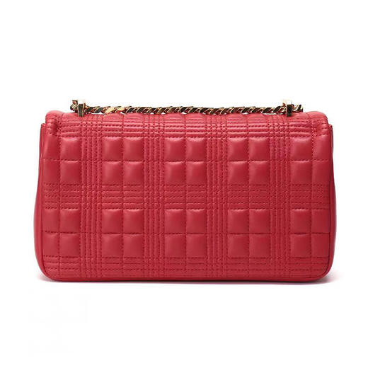 Burberry/博柏利 女包皮质Lola小号绗缝萝纳包单肩斜挎包 23*13cm-黑色-亮红色 商品图4