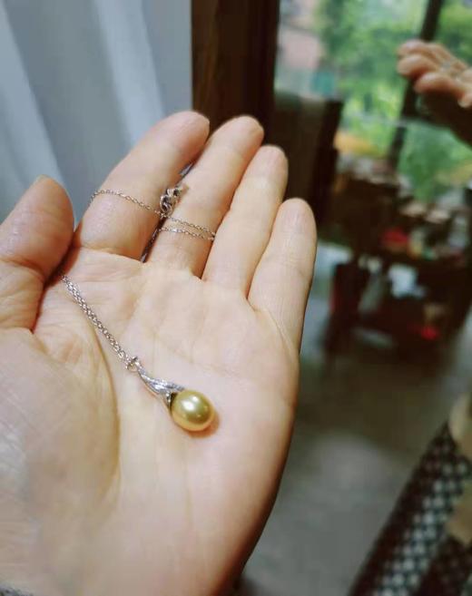 浓金色海水金珠18K金吊坠 商品图5