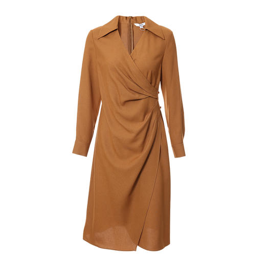 VIMAGE纬漫纪新款通勤纯色气质V领连衣裙VA2107113 商品图3