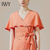 IWY/橘色绑带双排扣名媛披肩连衣裙收腰职业裙装气质女神范装工作服212002Q1 商品缩略图4