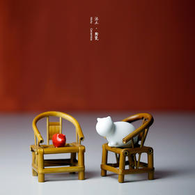 【青年新中式】沐土 《梦》与外婆家的猫 摆件 陶瓷 白釉  中式 原创