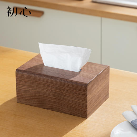 初心| 胡桃木纸巾盒实木加大版 商品图2