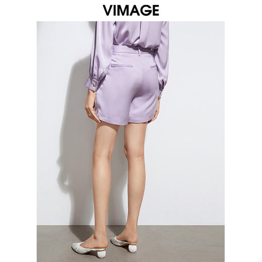 VIMAGE纬漫纪夏季新款通勤百搭显瘦纯色简约短裤女裤VA2105113 商品图2