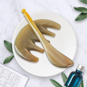 养瑞和丨牛角刮痧板··面部/眼部/头部·扇形拔经棒·五齿梳·刮痧板·牛角按摩梳