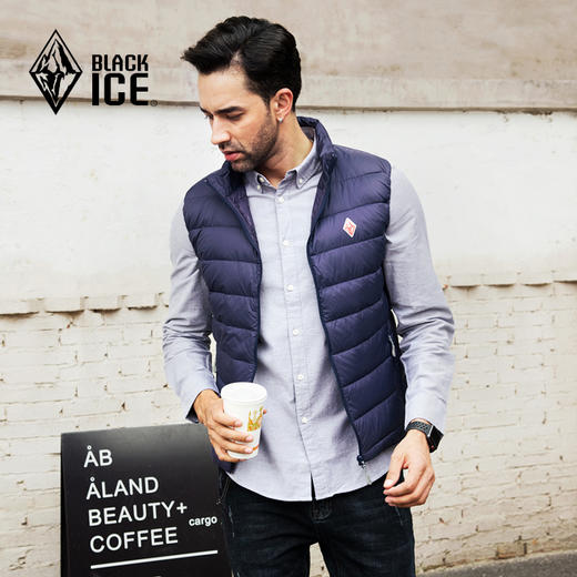 黑冰 F8133 男款无袖内胆羽绒服马甲 户外轻量保暖羽绒背心 商品图2