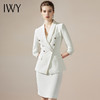 IWY/白色高级感七分袖正装套装V领西装套裙职业装工作服女气质CS1246-W 商品缩略图1