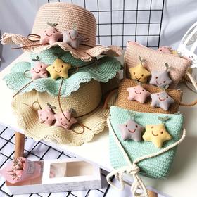 【夏季儿童草帽韩版】帽子出游防晒渔夫帽时尚饰品遮阳帽潮