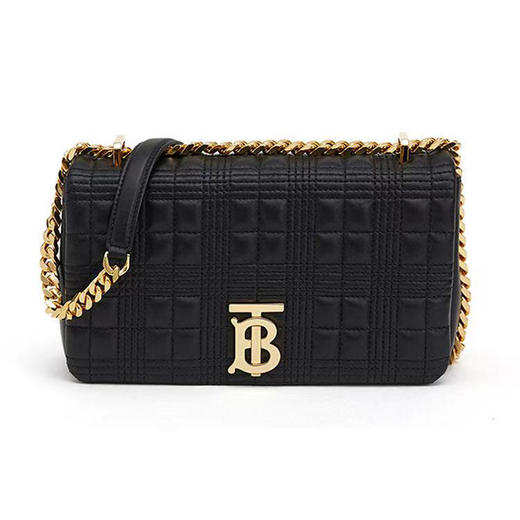 Burberry/博柏利 女包皮质Lola小号绗缝萝纳包单肩斜挎包 23*13cm-黑色-亮红色 商品图0