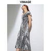 VIMAGE纬漫纪夏季优雅斜肩吊带鱼尾裙摆显瘦连衣裙VB2107144连衣裙 商品缩略图2