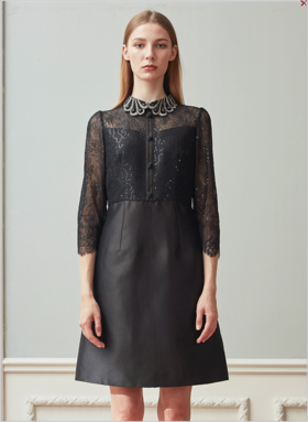 【LA827】瑟俪（斯尔丽高端）素色衬衫领连衣裙