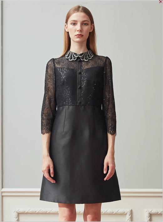 【LA827】瑟俪（斯尔丽高端）素色衬衫领连衣裙 商品图0