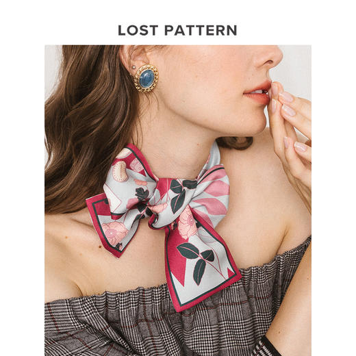 【lost pattern】斜纹窄领巾 商品图2