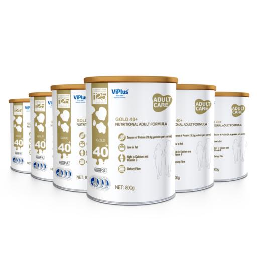 澳洲进 Viplus维爱佳金装40+成人配方奶粉中老年高钙低脂营养无蔗糖益生元800g罐*6【维爱佳】 商品图0