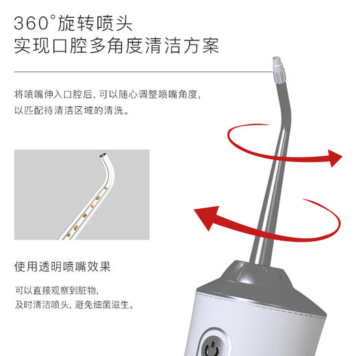 【牙医推荐  消音型冲牙器】深度清洁  缓解口臭 冲走牙垢 亮白牙齿 便携式不伤牙齿 敏煌智能电动冲牙器 商品图2