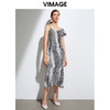 VIMAGE纬漫纪夏季优雅斜肩吊带鱼尾裙摆显瘦连衣裙VB2107144连衣裙 商品缩略图5