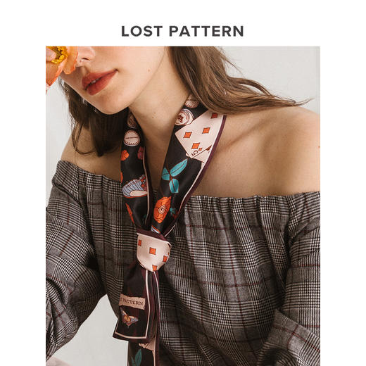【lost pattern】斜纹窄领巾 商品图3