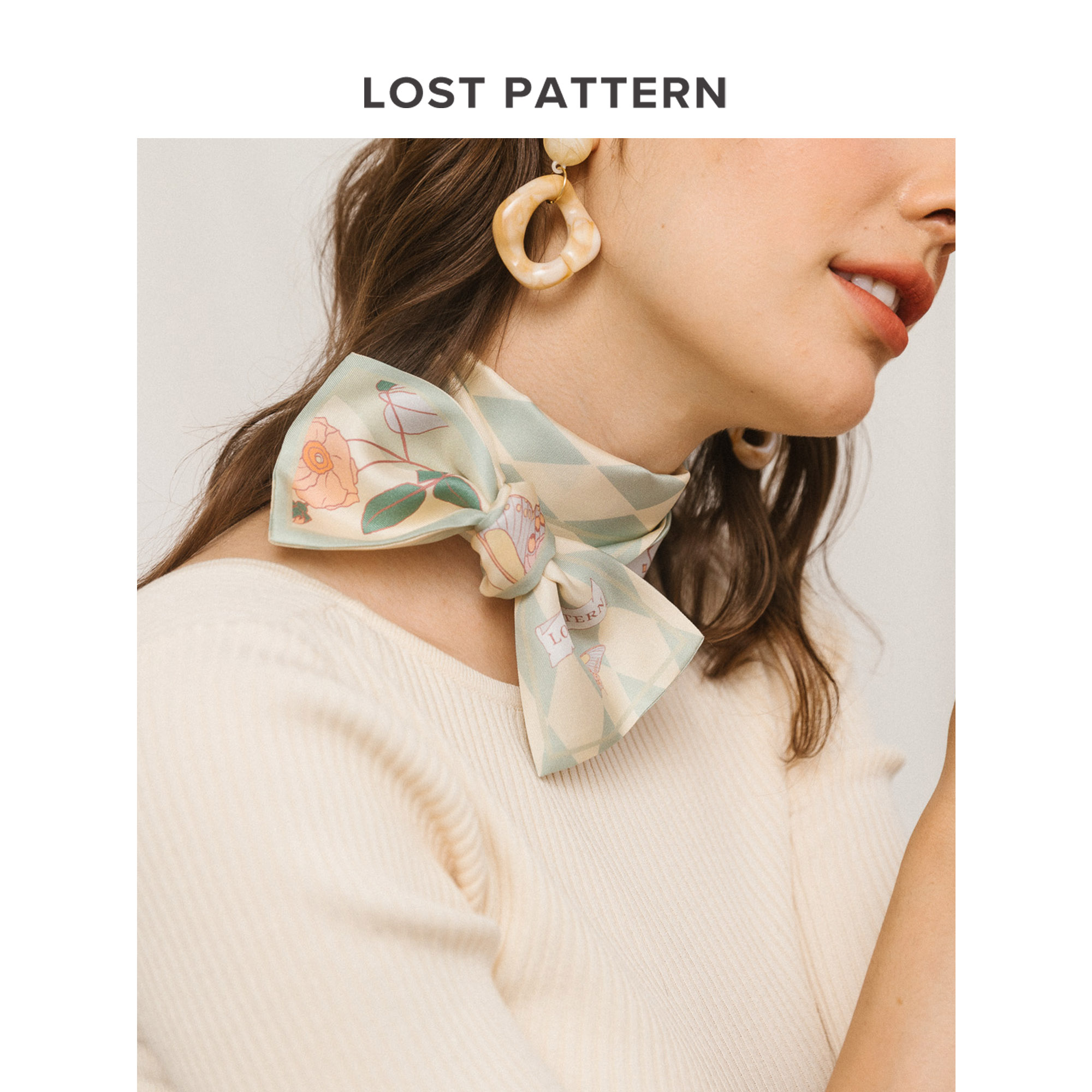 【lost pattern】斜纹窄领巾
