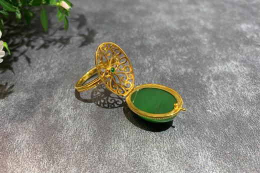 【御珠宫坊】金镶碧玉戒指 商品图2