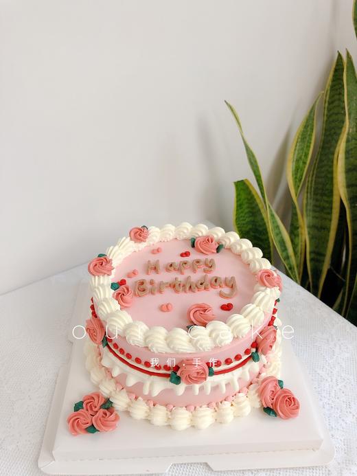 粉色花朵简约复古蛋糕-低糖处理无添加 商品图2